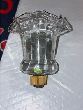 Clear Glass Fluted Candle Peg Votive Cup Lamp Shade Vintage HOMCO